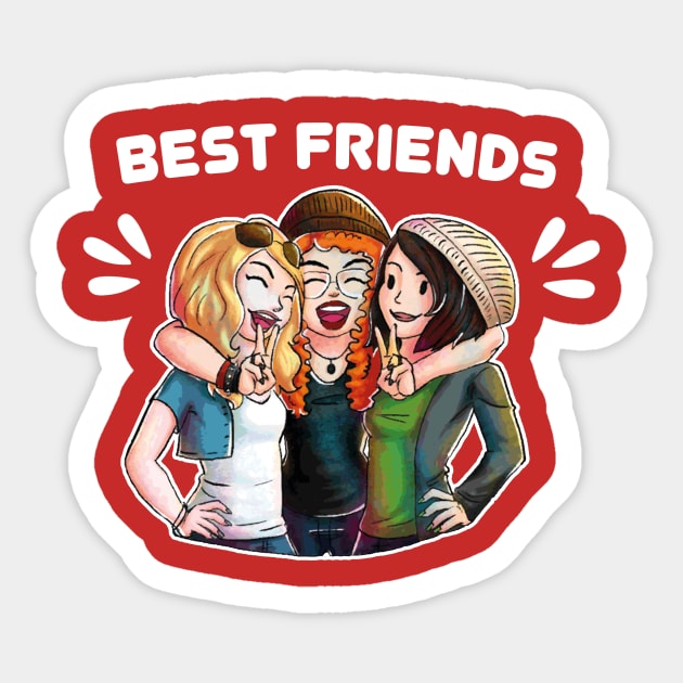 Girls best friends friendship day Sticker by Superior T-Shirt